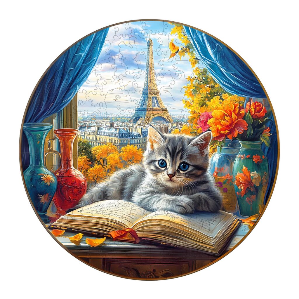 Wooden Jigsaw Puzzle – Parisian Paws