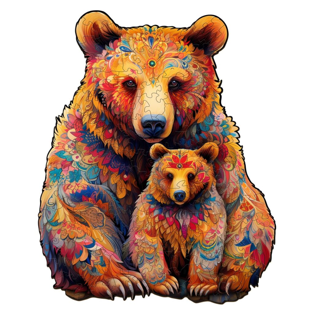 Wooden Jigsaw Puzzle-Bear Family